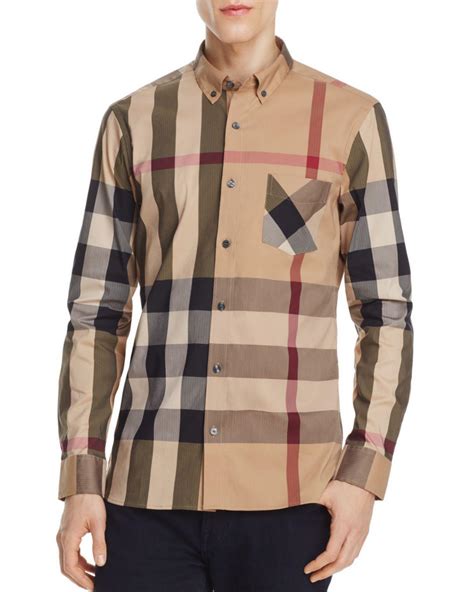 burberry shirt brown|men's burberry button down shirt.